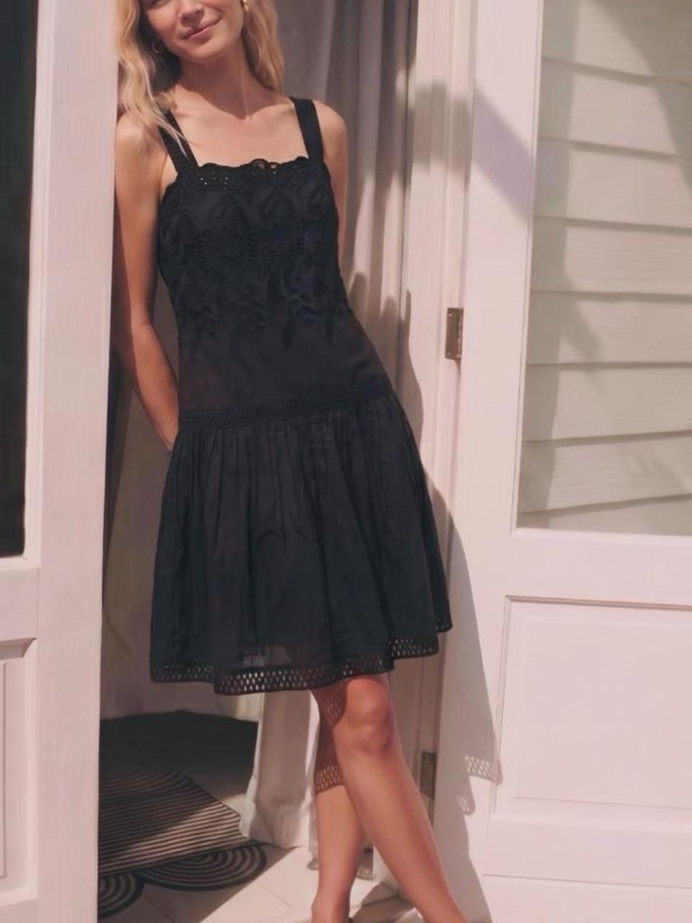 Ann Taylor Cotton Silk Eyelet Dress